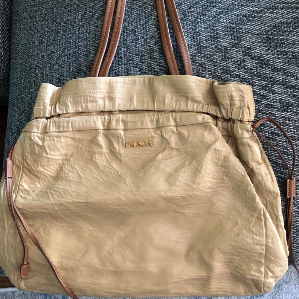Prada Napa Antique Drawstring Bag